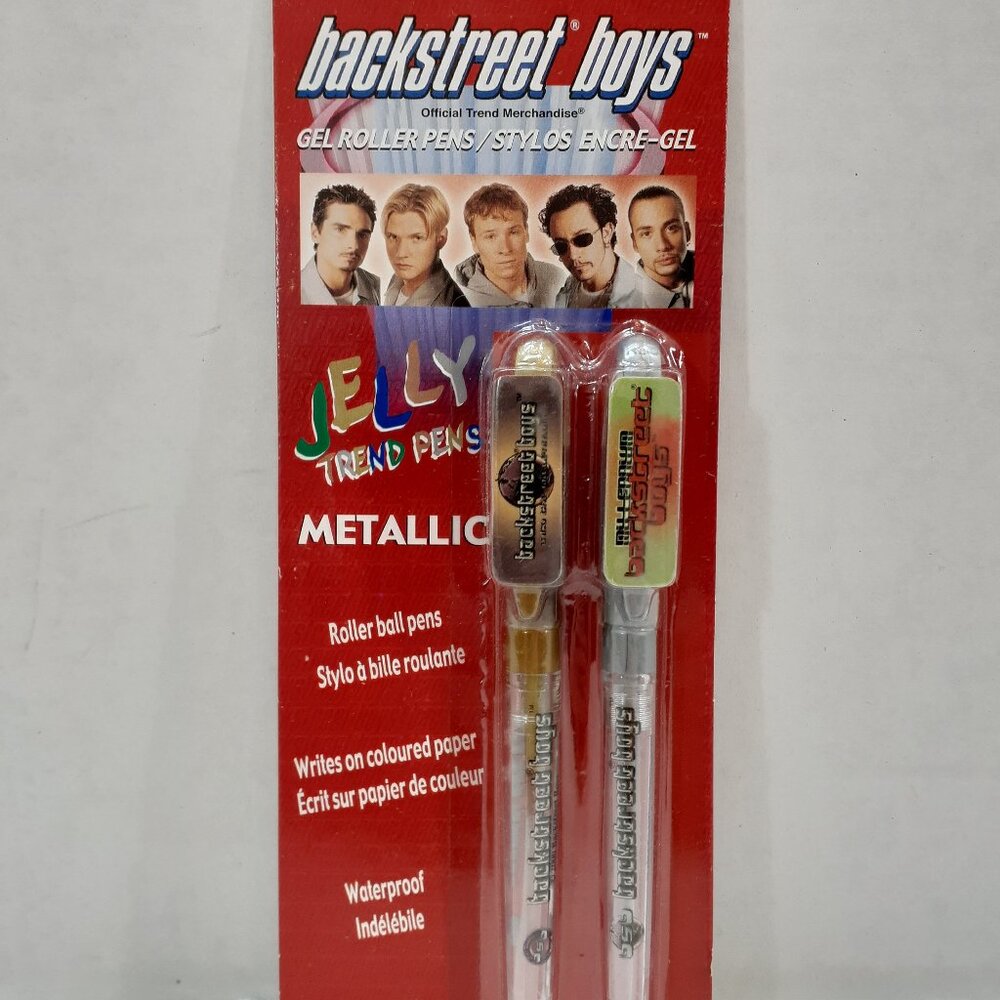 Vintage Backstreet Boys Gel Pens Jelly Trend 2000 Rare 2 Pack Y2K New Old Stock